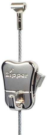 STAS Crochets et câbles - Zipper sur câble en Acier - Crochet à Photo - 250cm -Chargeable jusqu'à 20 kg (1 pièce)