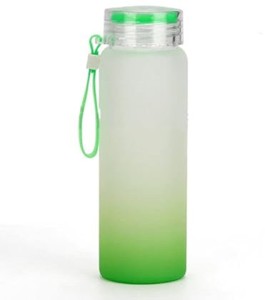 NS 500mls/170z Ombre frosted classy sublimation drinking glass water bottles blanks with lid carrying loop leakproof portable reusable for hot and cold drinks sports gym hydration tumbler