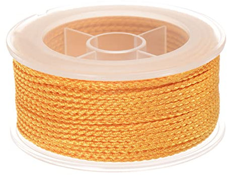 sourcing map Hilo de Nylon, Cuerda de Abalorios de Cordel, Cordón Trenzado Extrafuerte 1,6mm para Pulseras Joyería Fabricación Bricolaje Artesanía 16M/52 Pies, Naranja