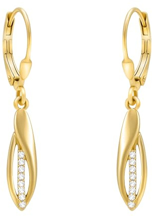 SOFIA MILANI - Damen Ohrringe 925 Silber - mit Zirkonia Steinen - Oval Ohrhänger
