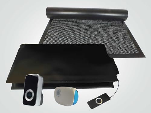 Mat On Guard IP300CM Single EXIT with Cover MAT. Wireless Floor Sensor Pressure Mat Alarm System for The Elderly and Dementia Care with Portable & Plug-in Receiver with Cover Mat. (Grey)