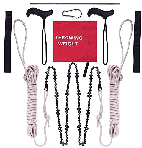 Aoguaro Mini scie à chaîne manuelle de 122,9 cm pour couper les arbres, scie à membres longs et hauts pour le camping, le paysage, la coupe de petits arbres, branches hautes