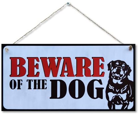 CARISPIBET Beware of the Dog! Home signs for dog owners warning signs for your entrance gate practical house plaque door signs 6 x 12