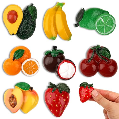 Molain 8pcs Imanes de Nevera de Frutas, Imanes de Mensaje de Nevera 3D, Imanes de Dibujos Animados para Pizarra Blanca y Tablero de Mensajes