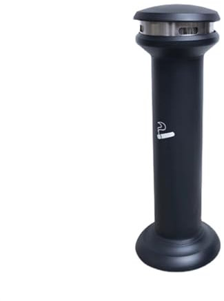 Cubo de Basura Pilar de ceniza Vertical for exteriores, área for fumar con cilindro de cigarrillo extinguible, cubo de basura, pilar de colilla de acero inoxidable cubo basura reciclaje exterior