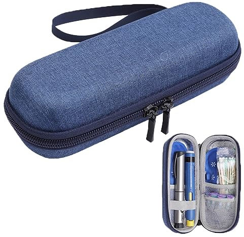 RIJPEX Medica Del Dispositivo Di Raffreddamento Di Viaggio Borsa Per Accessori Per L'insulina, 2 Impacchi Di Ghiaccio Riutilizzabili Per Diabete Siringhe, L'insulina E Farmaci (Colore : Dark blue)