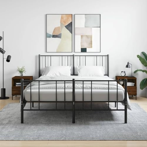 LAPOOH Nachttische 2Stk. Braun Eichen-Optik 40x35x47,5cm Holzwerkstoff, Nachtschrank, Nachtkonsole, Bedside Tables, Beistellschrank, Nachtkästchen, Nachtkommode, Nightstand 827451