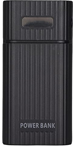 Beufee Battery Charger, H02 Battery Storage Case Battery Storage Box Battery Container 3 Port Input DIY USB Power Bank Kit Battery Charger for Cellphone(Black)