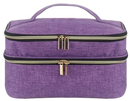 Penlimly Scatola per Cucito Vuota con Scomparto, Borsa per Kit da Cucito Doppio Strato, Contenitore per Strumenti da Cucito, Organizzatore di Forniture da Cucito, Borsa Portaoggetti per da Cucito