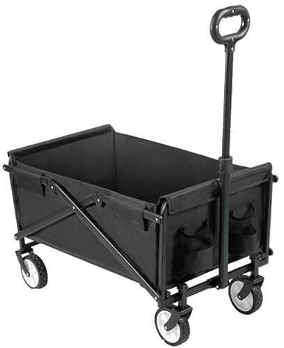 CRBUDY Wagon Cart Beach Wagon Garden Wagon Garden Cart Portable Utility Wagon Folding Garden Trolley Cart Heavy Duty Wagon Shopping Cart Grocery Wagon Utility Wagon