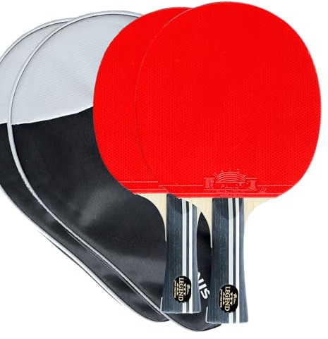 Palio Legend 3.0 Bordtennisrack och fodral | ITTF-godkänd avancerad ping pong racket | Maximal kraft, hastighet och snurra (Set med 2 racketar)