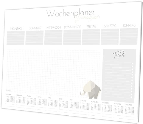byNia® Schreibtischunterlage Papier A3, Schreibtischunterlage mit Kalender 2026, Schreibtischunterlagen Block, Schreibunterlage aus Papier. Schreibtischunterlagen für Kinder und Erw.