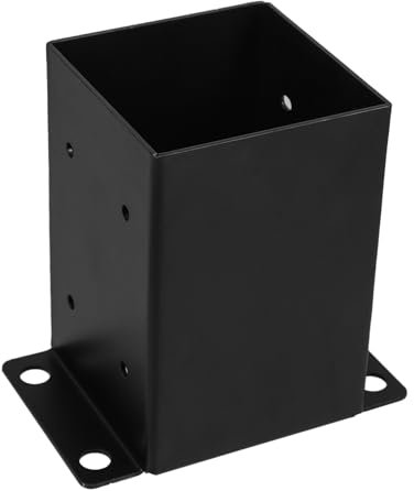 HOMSFOU Base De Columna Del Pabellón De Madera Soporte Negro Para Pérgolas Cenadores y Extensores De Postes Soportes