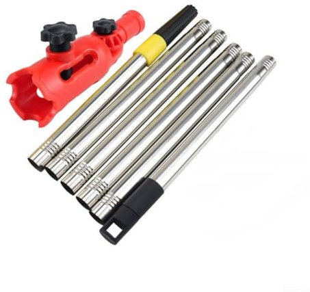 Besttoolifes Extender Tool For Paint Brushes And Rollers - Multi-Angle Extension Pole Attachment - High Ceilings, Corners, Edges - With Can Opener Key(1.7m set)