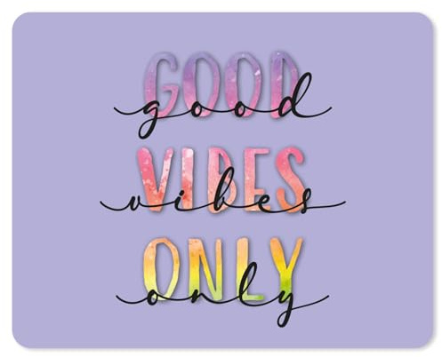 younikat Mauspad mit Büro-Spruch Good Vibes Only Motiv I 24 x 19 cm I Mousepad in Standard-Größe I rutschfest I lustig I dv1530