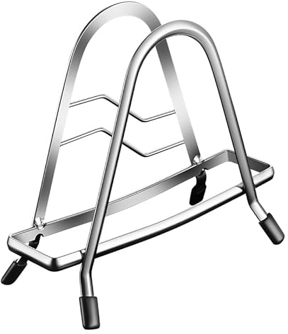 BOMANSI BOMS Cutting Board Rack Chopping Board Organizer Stand Holder Kitchen Countertop Pots Pan Lids Rack Organizer 304 Stainless Steel, Stable Triangle Design