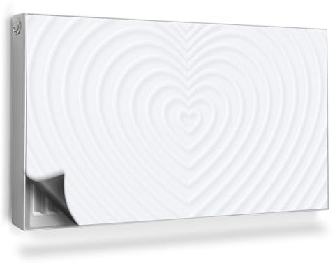 Copertura per Radiatore 110x60 cm Senza Viti o Colla per Termosifone Tappetino Magnetico Decorazione per Interni Montaggio Facile - Delicata Forma di Cuore moltiplicato