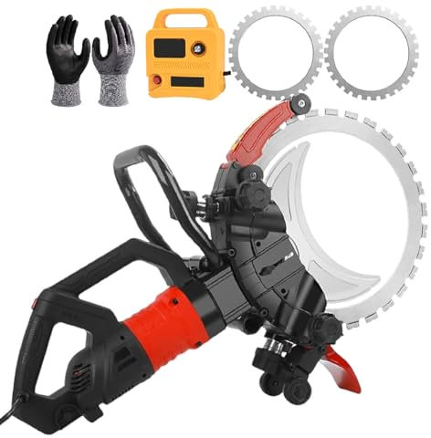 Sega Circolare Elettrica 8980W per Cemento con Lame Diamantate - Profondità di Taglio 11,4 Pollici - 2 Lame per Tagliare Muri