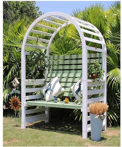 Banc de jardin en bois, treillis en arche, siège extérieur autonome pour plantes grimpantes, décoration de jardin