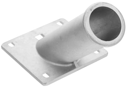 Milisten Weather Resistant Aluminum Flag Pole Mount Base for Flagpoles Gray Outdoor Wall Bracket for Garden House and Railing Support