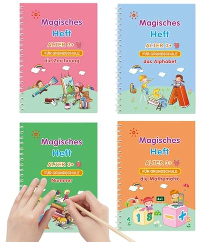 Générique Magische Notizbücher für Schreibhefte, wiederverwendbar, mit Rillen, zum Lernen des Schreibens | Praktikabilität für magisches Schreiben mit Rillen für Kindergarten