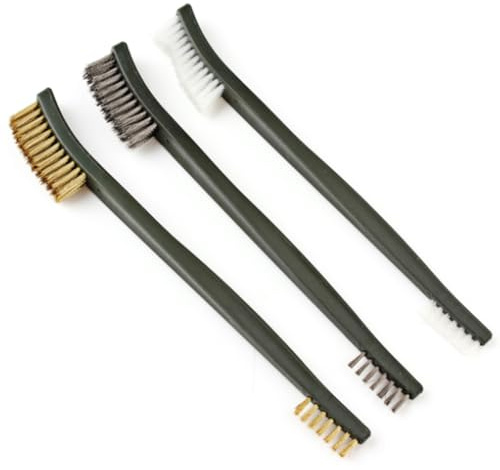 Cepillo de limpieza de cocina, 3 unidades, mini cepillos de alambre, cepillo de acero, cepillo de latón, cepillo de metal pequeño, 17 cm, pequeño para limpiar la suciedad y diferentes huecos