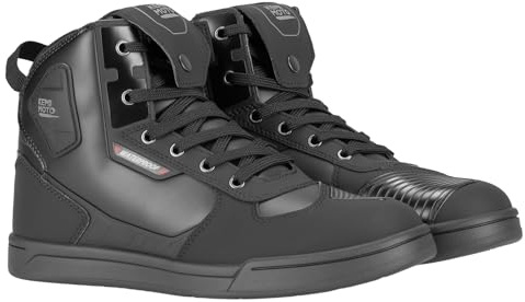 KEMIMOTO Scarpe Moto Uomo Impermeabili, Stivali Moto Uomo Casual con Protezione per Il Cambio, Supporto alla Caviglia, Antiscivolo Sneakers Motociclista con Dettagli Riflettenti