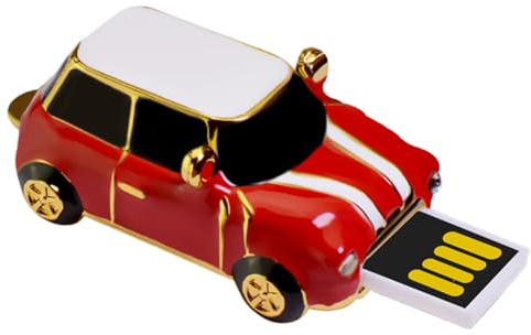 USB-Stick Retro Auto | Mini Speicherstick 4GB | Tragbarer Datenträger für Fotos, Musik, Spiele, Kamera, TV, Computer | Sicherer USB Speicher für Backup und Datenübertragung