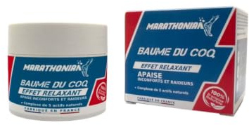 Marathonian - Baume du Coq - Effet Relaxant | Apaise Inconforts & Raideurs Musculaires | Complexe 5 Actifs Naturels | 100% Origine Naturelle | Fabriqué en France
