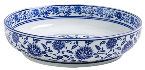 Ciieeo Ciotola in Ceramica Stile Cinese Grande Capacità Resistente per Hotel e Armadi, per Zuppa e Noodle, Design Semplice e Funzionale