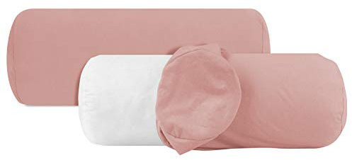 npluseins 2er Pack Baumwoll Kissenbezug - Jersey - viele Farben 1331.1812, ca. 40 x 15 cm, Altrosa