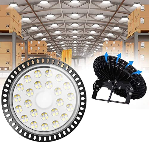 100W LED UFO 10000LM, WZTO Proiettore Faretto LED Lampadario Lampada Interni Industriale LED Luce Bianca 6000K, Impermeabile IP65 Fari Potente Risparmio Energetico Faretto per Officine Fabbrica