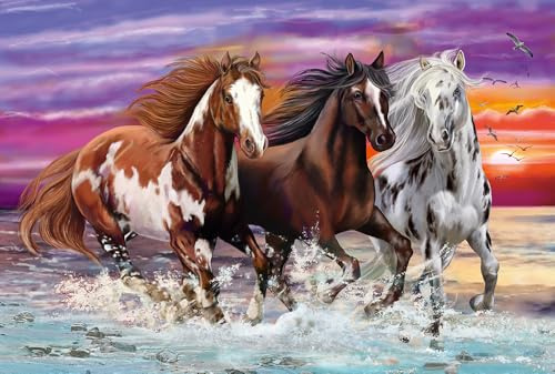 Schmidt Spiele 56356 Wild Horse Trio, 200 bitar barnpussel, Flerfärgad