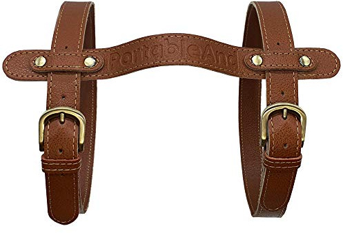 PortableAnd Genuine Leather Carry Strap for Motorcycle & Picnic Bedroll Blankets, Gifts for Motorcycle Motorbike Lovers, Heavy duty Adjustable belt (Natural Brown)