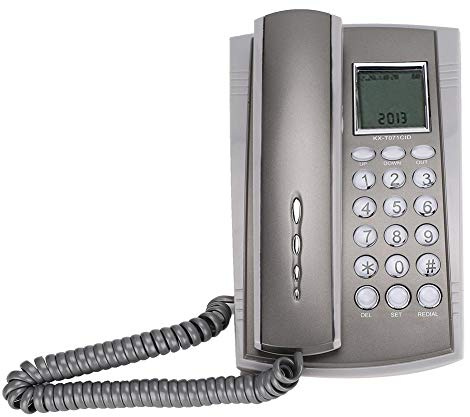 Téléphone filaire fixe, téléphone de bureau à montage mural avec identification de l'appelant, qualité sonore claire, fonction de sourdine, idéal pour le centre d'appels d'hôtel de bureau à domicile