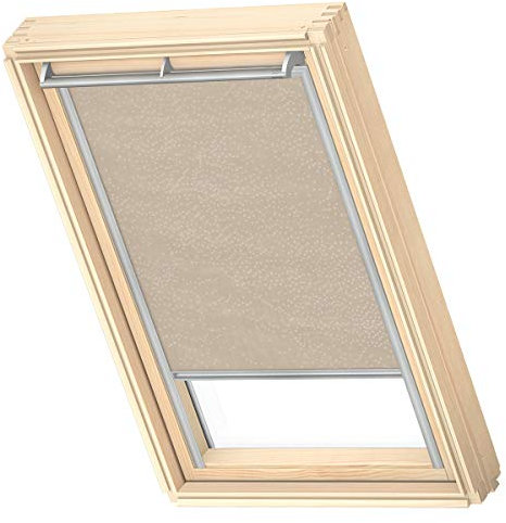 VELUX Original Dachfenster Sichtschutzrollo für P08 / 408, Sandbeige Gepunktet, mit Grauer Führungsschiene