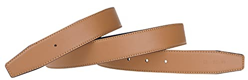 GANGTU Ersatz Leder Gürtel Gurt Doppelseitig Reversibel Ersatz Gürtel 32mm Breit - für H Schnalle Blau Braun