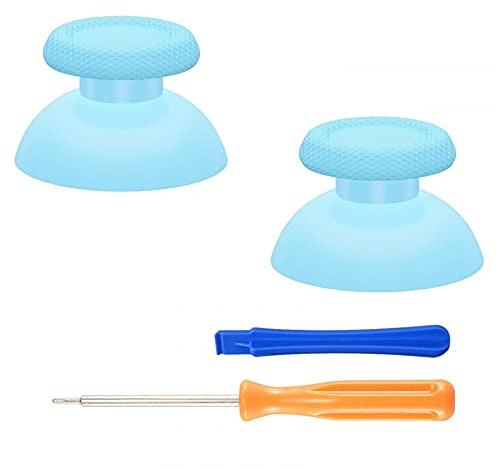 eXtremeRate Joystick Aufsätze für ps5 Thumbsticks für ps4 Controller Kappen Thumbstick Analogstick Ersatz-Sticks Schraubendreher für ps5 Zubehör für ps4 Pro Slim Controller(Himmelblau)