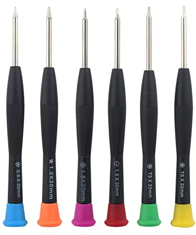 6-teiliges kleines Schraubendreher-Set, P2, P5, Pentalobe, T5, T6, Torx PH000, Kreuzschlitzschraubendreher für iPhone, MacBook, Laptop, Reparatur-Werkzeug-Set