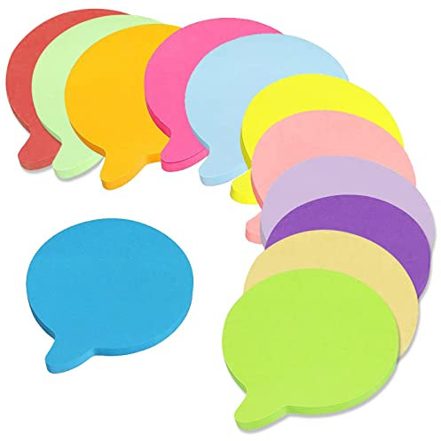 12 Farben Farbige Haftnotizen, Haftnotizen Klebezettel, Farbig Runden Notizblöck Super Sticky Notes für Büro Zuhause Schule Sitzung (Blase+600 Blatt+70 * 70mm)