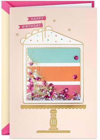 Hallmark Signature Birthday Card for Her (Sparkly Birthday Cake)