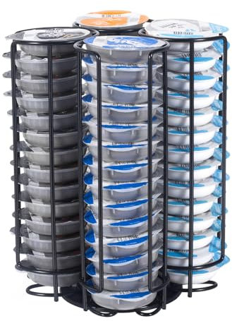 SYSYLY Coffee Capsule Holder Compatible with Tassimo Capsules, Coffee Pod Stand for 52 Tassimo Pods,Coffee Pod Rack, 360° Rotatable and Non-Slip, Black