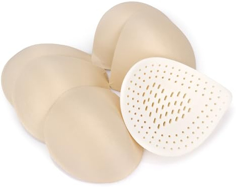 Ech.Apr 3 Pairs Latex Bra Pads Inserts, Removable Bra Cups Inserts Beige XL