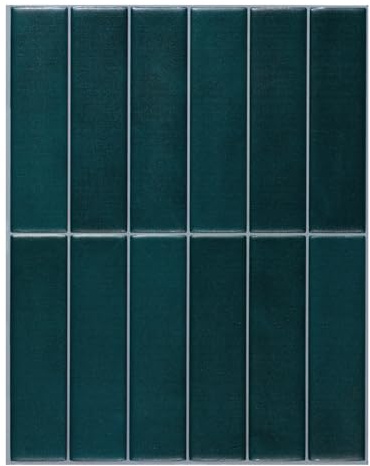 Smart Tiles Crédence adhésive pour cuisine et salle de bain, sticker carrelage mural, carreaux bleu autocollants, lot de 5 feuilles, 29 x 22.86 cm
