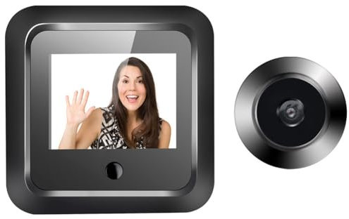 Knadgbft 1 ensemble 6,1 cm 120° Judas de porte numérique intelligent avec caméra de surveillance de sécurité à résolution de 300 000 pixels