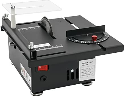 Mini sega circolare da tavolo, precisione regolabile con baffle per artigianato fai da te, legno fatto a mano, 7 marce, 200 W, 10000 giri/min