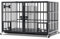 Hundekäfig, Hundebox mit Bodenschale, Hundekäfig mit Trennwand, Hundegitterbox mit 2 Türen und Tablett, 2 in 1 Doppelbox Hundegitterbox für Große und mittlere Hunde, 107 x 73 x 69 cm, Schwarz