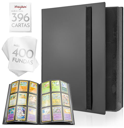 Majillux Album per Carte Collezionabili 396 Tasche e 400 Buste - Porta Carte Yu Gi Oh, Raccoglitore Carte per yugioh, MTG, Stumble Guys, Lorcana - Caccoglitore Carte Magic Impermeabile