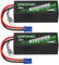 OVONIC Lot de 2 batteries Lipo 4S 14,8 V 100 C 5200 mAh avec prise Deans T Boîtier rigide pour voiture RC Truck Truggy Quadcopter hélicoptère camion bateau avion