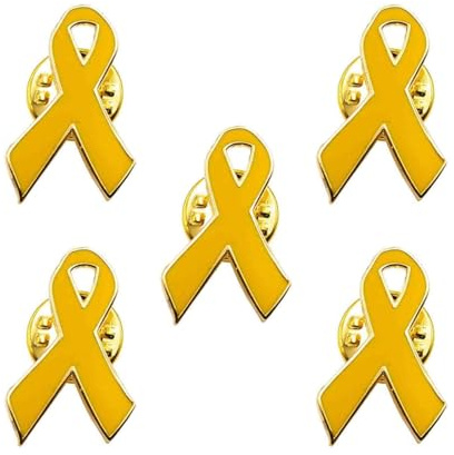 Café Viereck ® Bundeswehr Gelbe Schleife Pin – 1,5 cm x 2,5 cm – Solidaritätsschleife mit Schmetterlingsverschluss